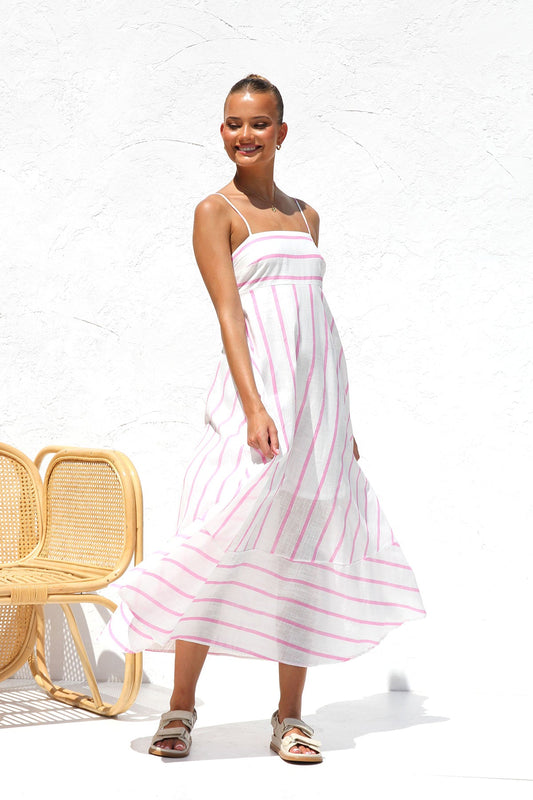 Zulu Dress PINK STRIPE