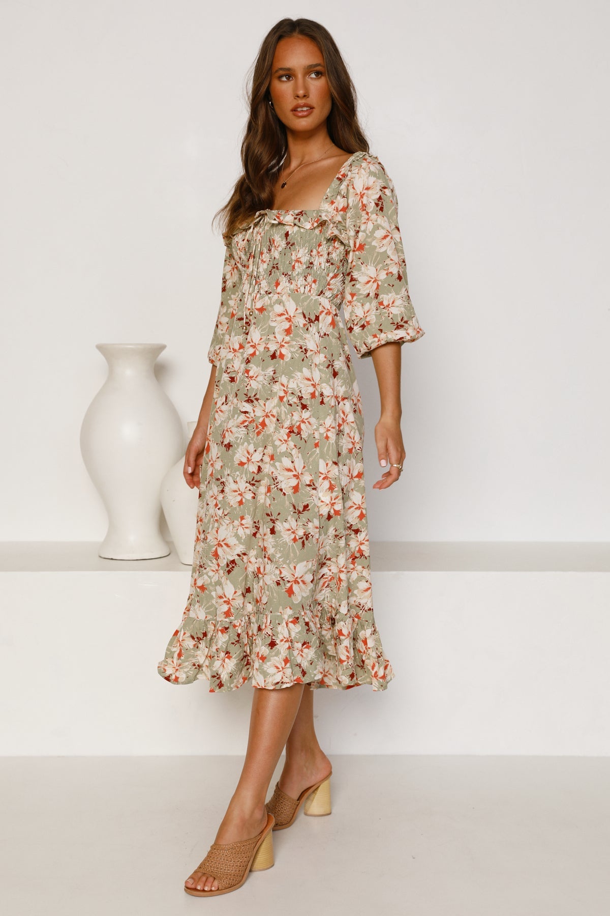 Neve Dress SAGE FLORAL